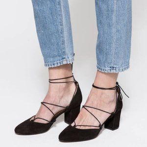 Intentionally Blank Hatter Block Heel Black Suede